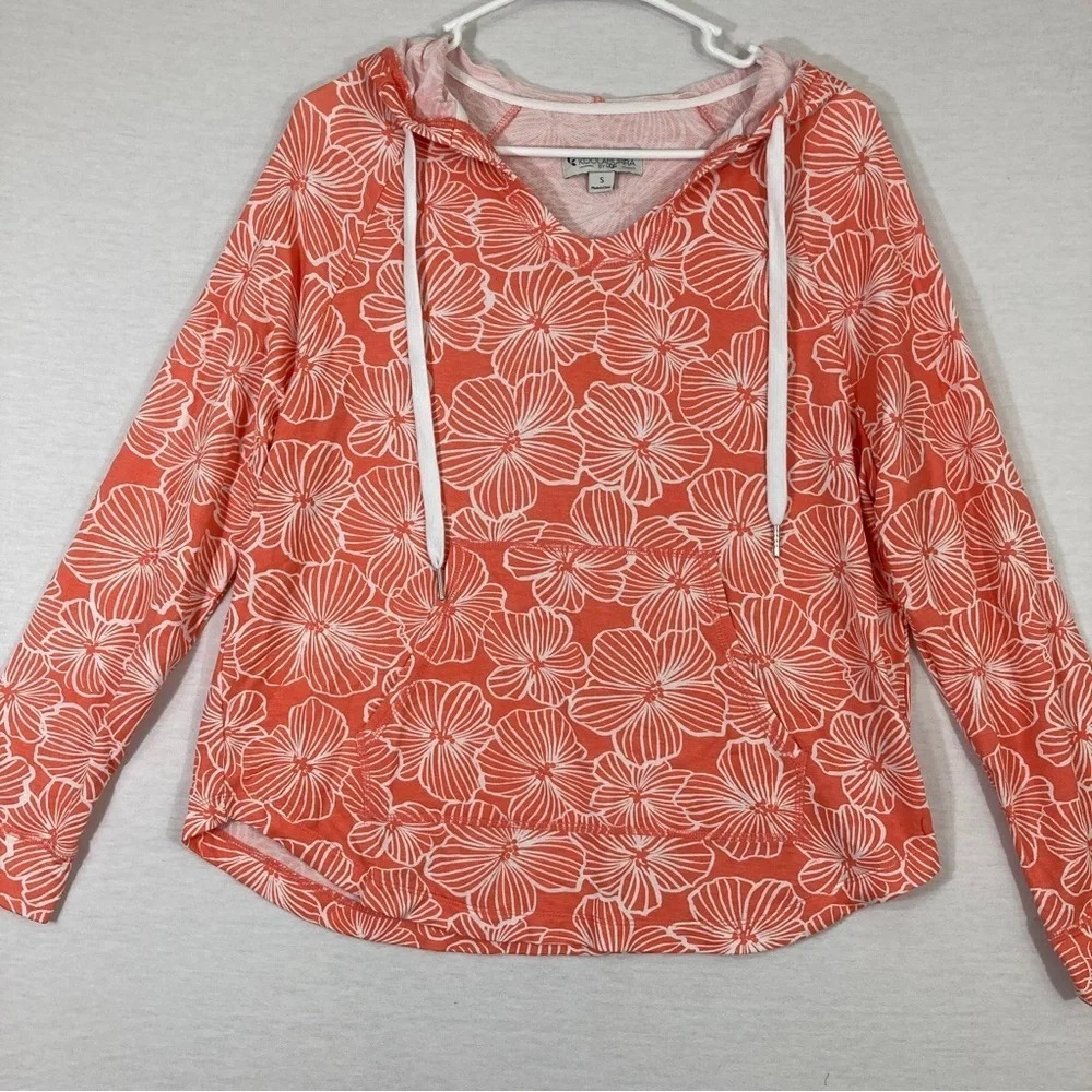 Koolaburra by UGG Red Floral Pull-Over Hoodie Size Small